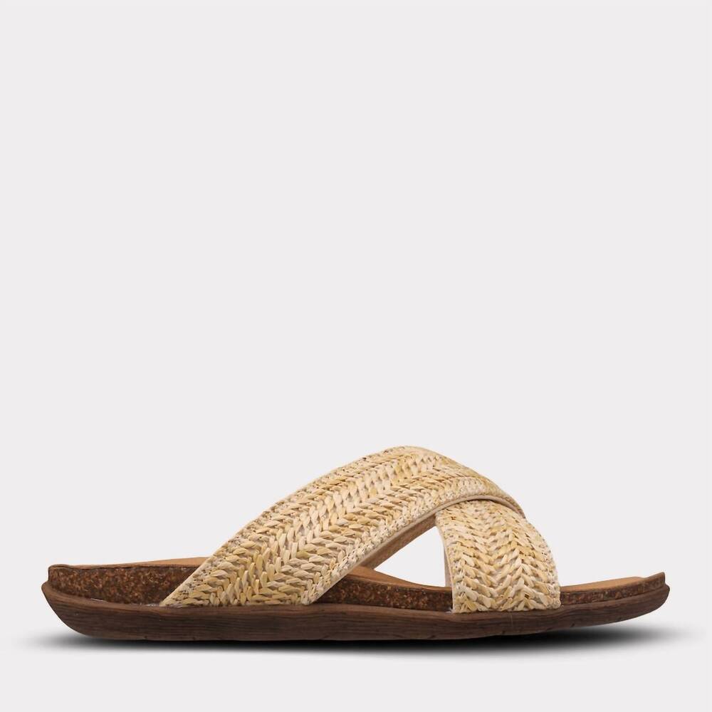 NEW MYKOS women's leyla crossband sandal in brown